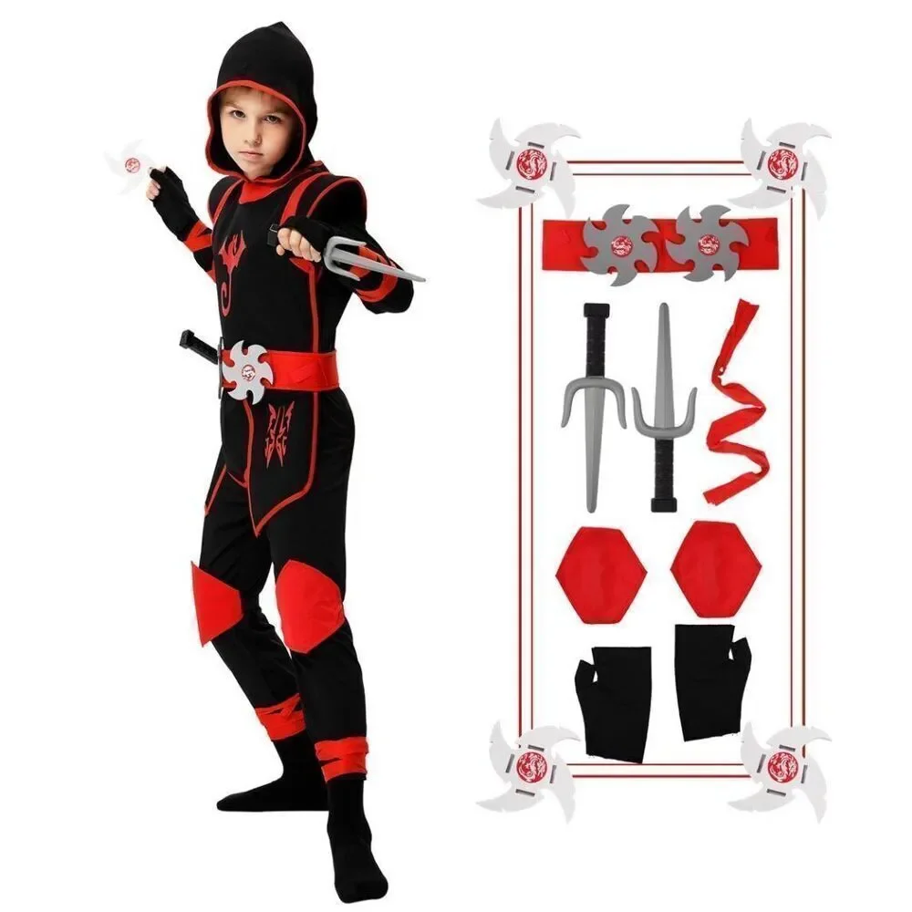 NEW Ninja Halloween Costume Kids Dress Up Accessories S 5-7yrs